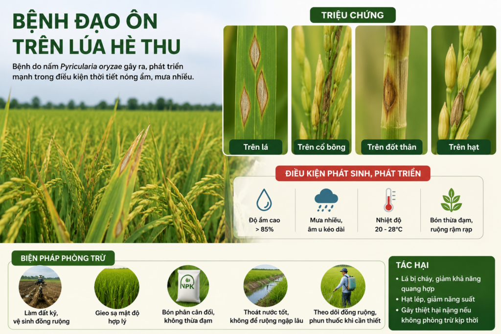 BỆNH ĐẠO ÔN TRÊN LÚA HÈ THU