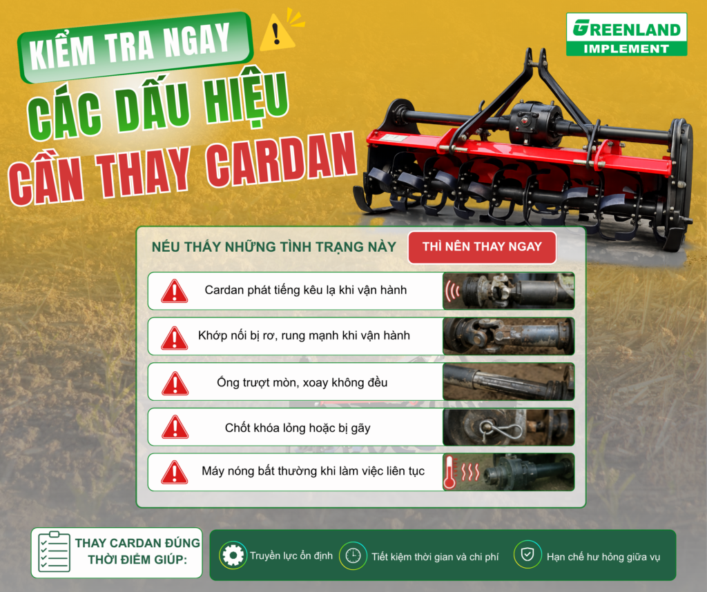 Những dấu hiệu cần thay trục cardan cho dàn xới