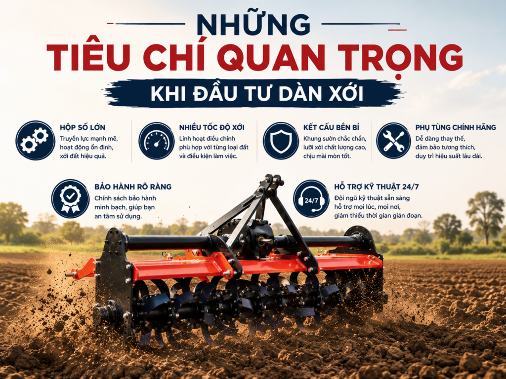 Những tiêu chí quan trọng khi đầu tư dàn xới